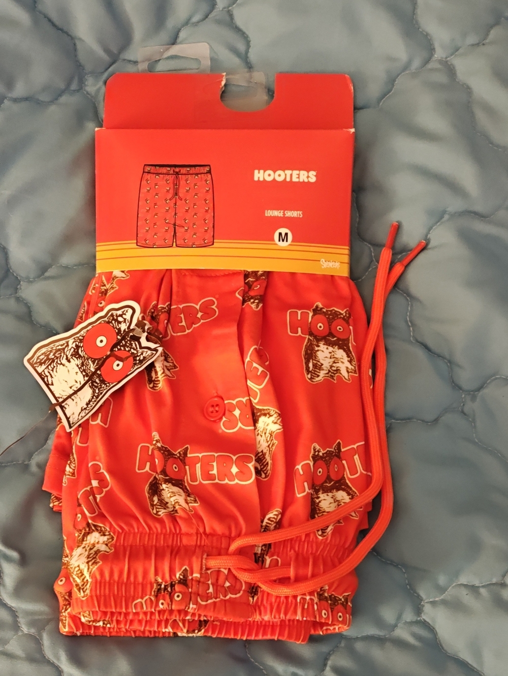 Hooters Orange Logo Lounge Shorts with Owl Print